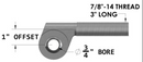 Offset Heat Treated Chromoly 7/8- 14 X 3/4 Heim Joint Left Hand
