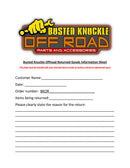 Return Form - Busted Knuckle Off Road